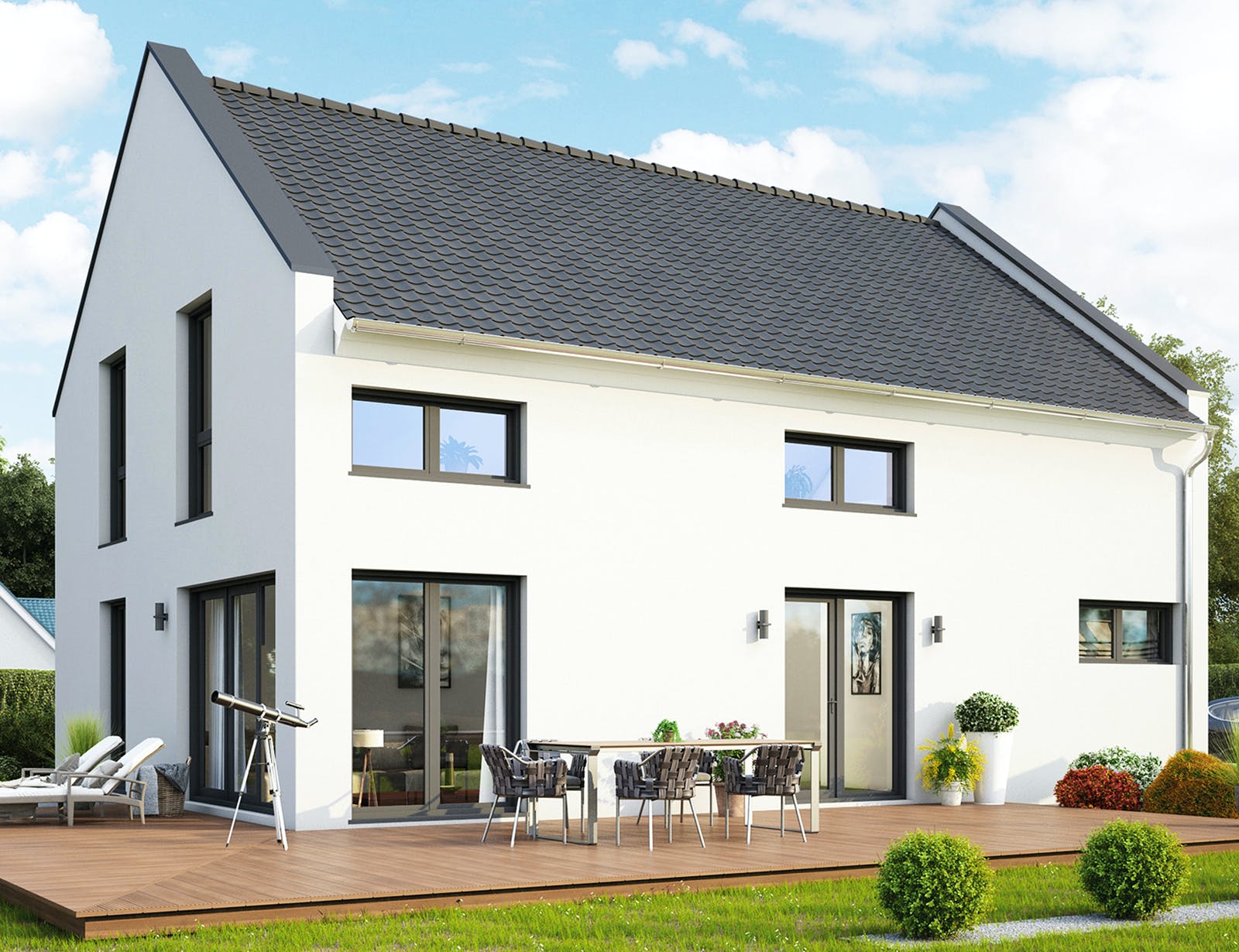 Massivhaus Lübeck von HELMA MASSIVHAUS Schlüsselfertig ab 351550€, Satteldach-Klassiker Außenansicht 1