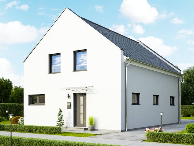 Massivhaus Lübeck von HELMA MASSIVHAUS Schlüsselfertig ab 366150€, Satteldach-Klassiker Außenansicht 2