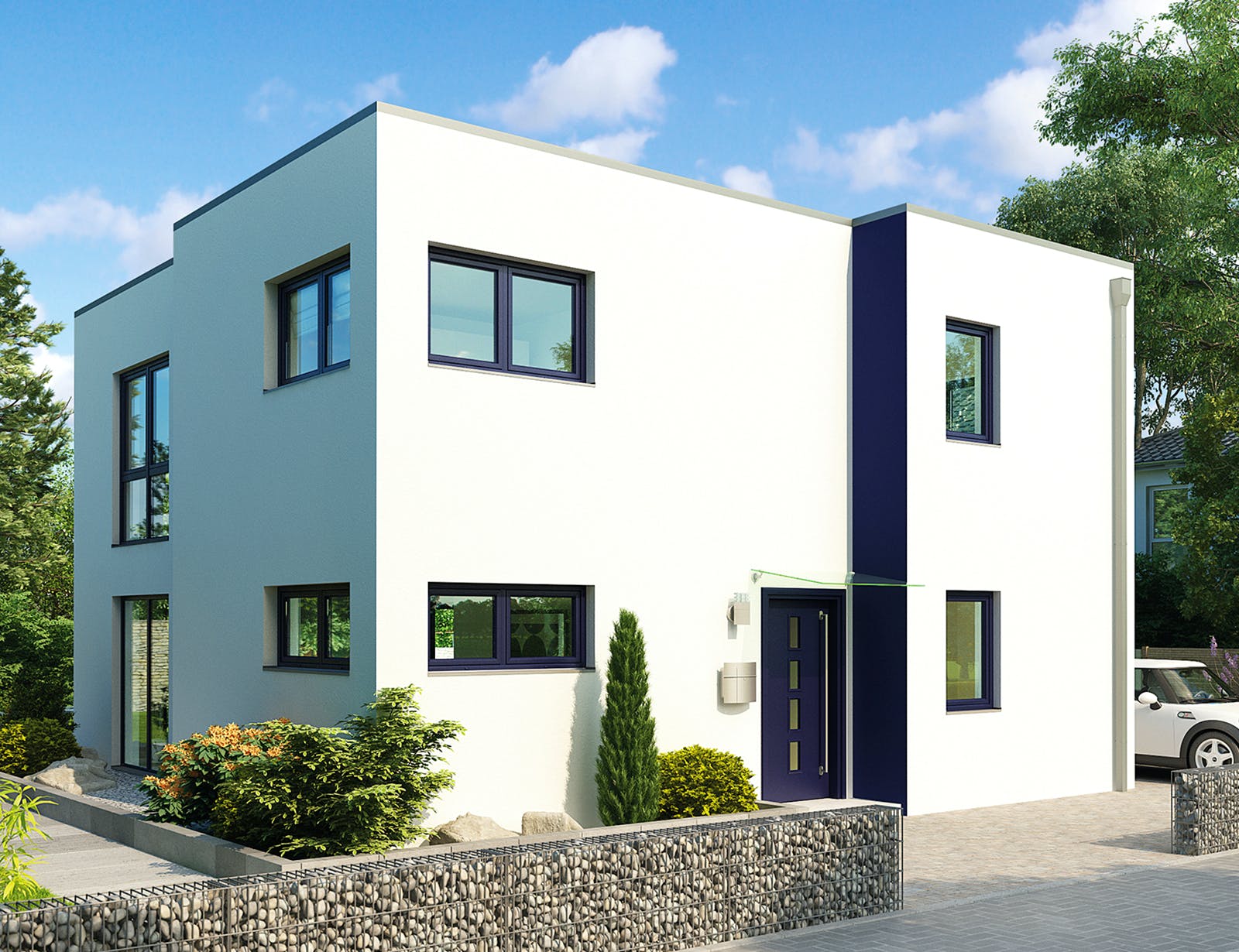 Massivhaus Malaga von HELMA MASSIVHAUS Schlüsselfertig ab 354800€, Cubushaus Außenansicht 2