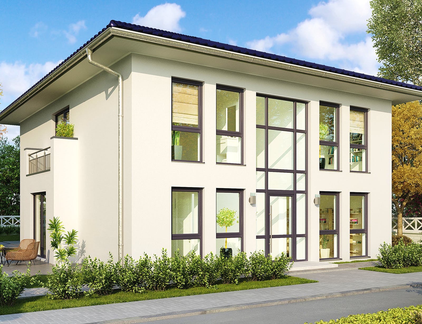 Massivhaus Strasbourg von HELMA MASSIVHAUS Schlüsselfertig ab 470150€, Stadtvilla Außenansicht 2