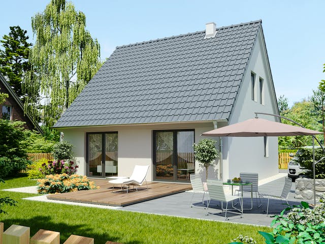 Massivhaus Turin von HELMA MASSIVHAUS Schlüsselfertig ab 298650€, Satteldach-Klassiker Außenansicht 4