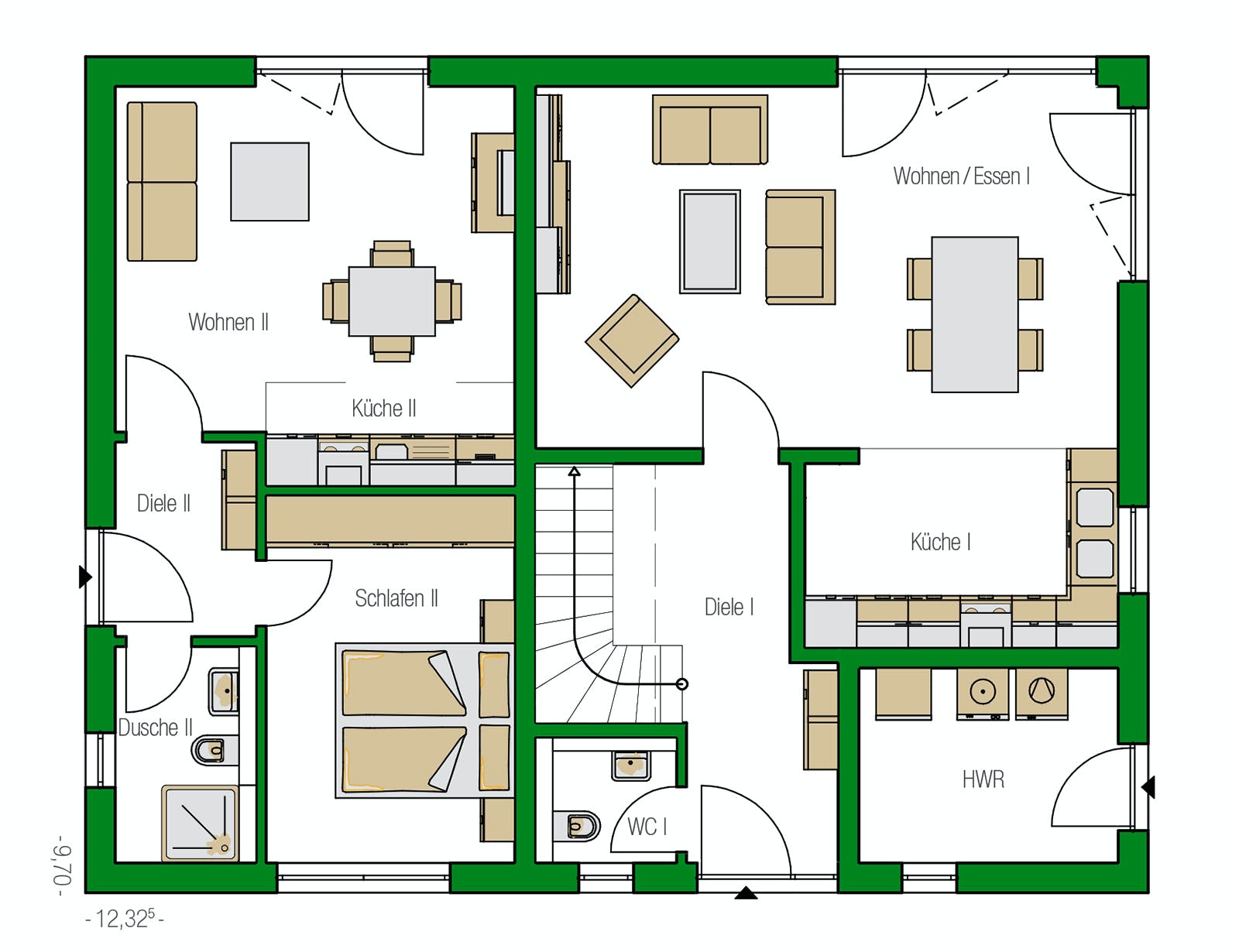 Massivhaus Utrecht von HELMA MASSIVHAUS Schlüsselfertig ab 432100€, Stadtvilla Grundriss 1
