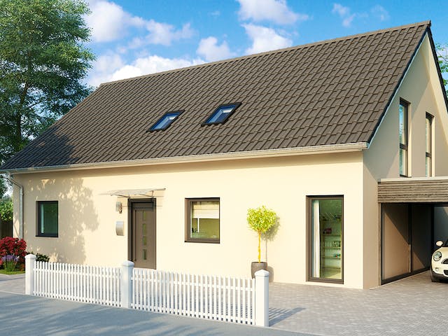 Massivhaus Zürich von HELMA MASSIVHAUS Schlüsselfertig ab 454700€, Satteldach-Klassiker Außenansicht 2