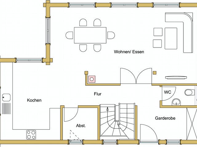 Blockhaus B138 Görlitz von Frammelsberger R. Ingenieur-Holzbau, Blockhaus Grundriss 1