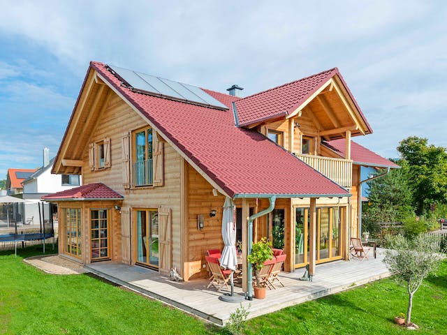 Blockhaus B155 Krank von Frammelsberger R. Ingenieur-Holzbau, Blockhaus Außenansicht 2