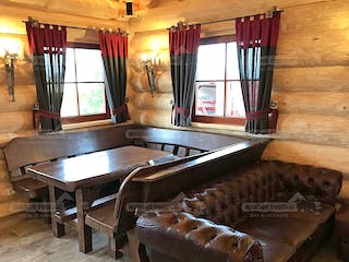 Blockhaus Blockhütte Adler von Holzbau rustikal - Blockhäuser Bausatzhaus ab 54648€, Satteldach-Klassiker Innenansicht 1