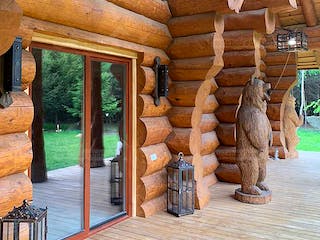 Blockhaus Blockhaus Lavanda von Holzbau Rustikal - Blockhäuser Bausatzhaus ab 273288€, Satteldach-Klassiker Außenansicht 4