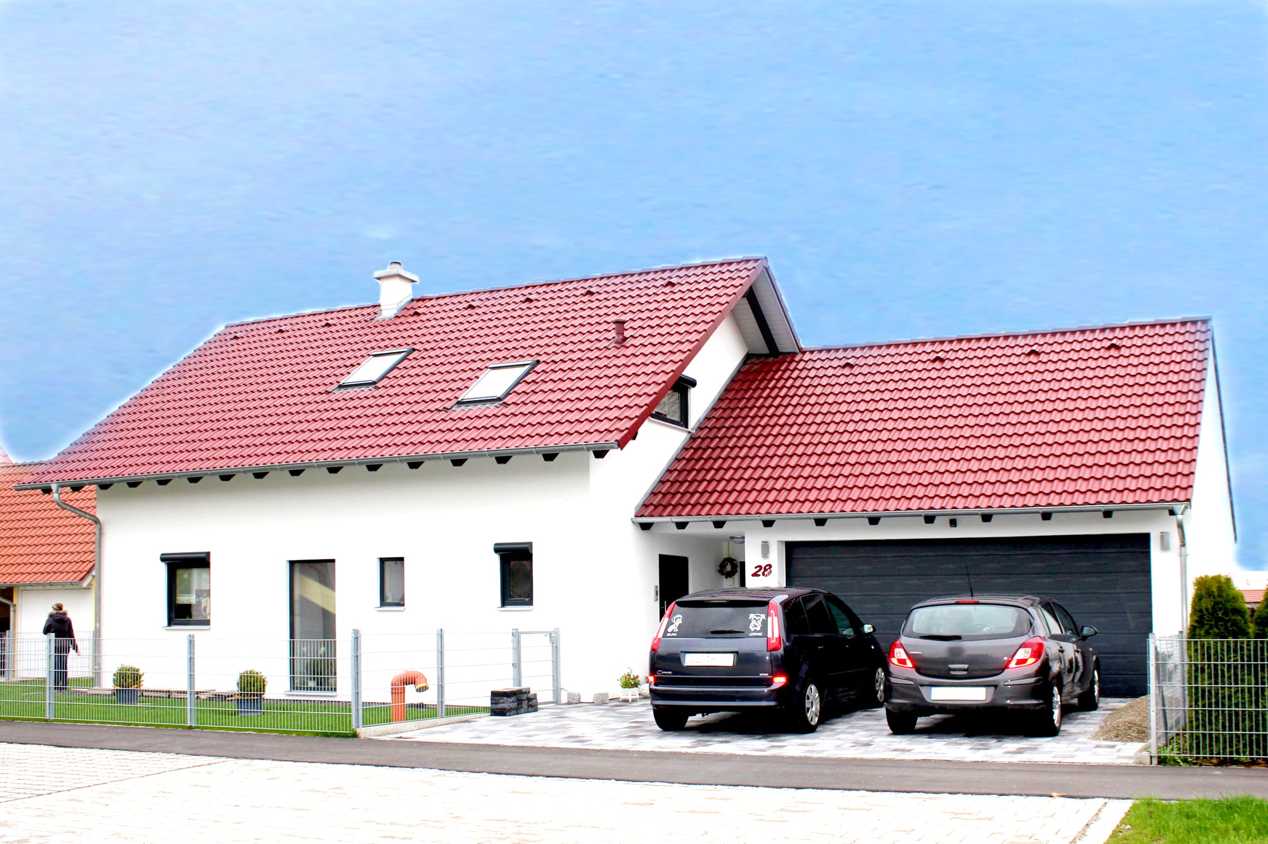 Fertighaus Homestory 057 von Lehner Haus Schlüsselfertig ab 274170€, Satteldach-Klassiker Außenansicht 2