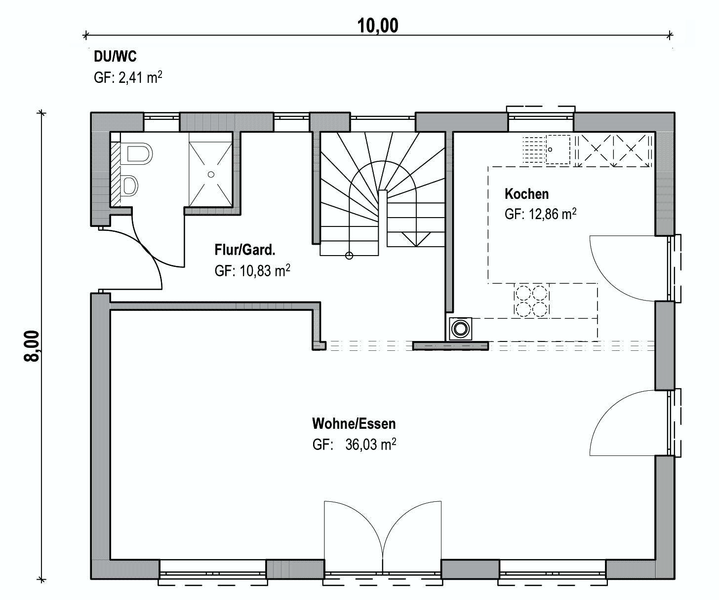 Fertighaus Homestory 057 von Lehner Haus Schlüsselfertig ab 274170€, Satteldach-Klassiker Grundriss 1