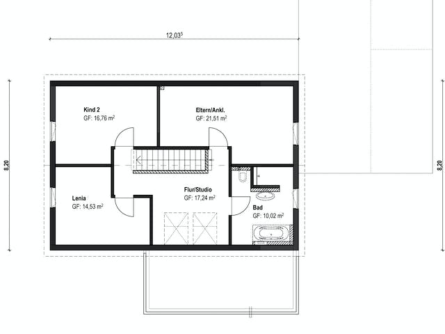 Fertighaus Homestory 093 von Lehner Haus Schlüsselfertig ab 390000€, Satteldach-Klassiker Grundriss 1