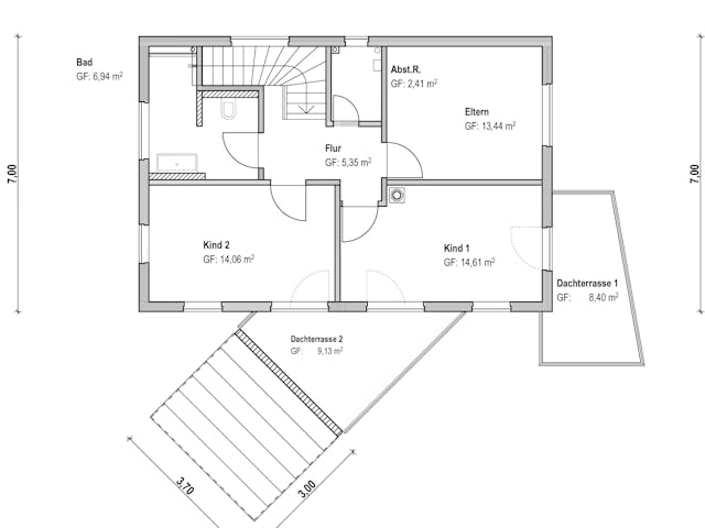 Fertighaus Homestory 101 von LEHNER HAUS Schlüsselfertig ab 315250€, Satteldach-Klassiker Grundriss 1
