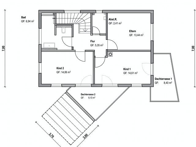 Fertighaus Homestory 101 von Lehner Haus Schlüsselfertig ab 315250€, Satteldach-Klassiker Grundriss 1