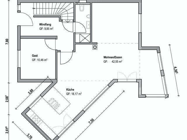 Fertighaus Homestory 101 von Lehner Haus Schlüsselfertig ab 315250€, Satteldach-Klassiker Grundriss 2