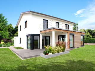 Fertighaus Homestory 190 von Lehner Haus Schlüsselfertig ab 399100€, Satteldach-Klassiker Außenansicht 1