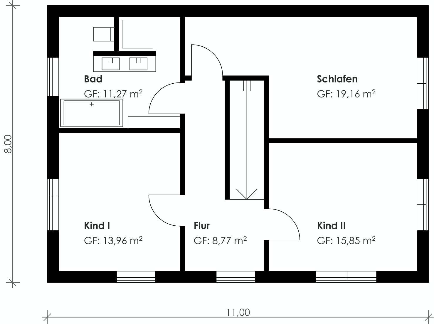 Fertighaus Homestory 190 von Lehner Haus Schlüsselfertig ab 399100€, Satteldach-Klassiker Grundriss 1