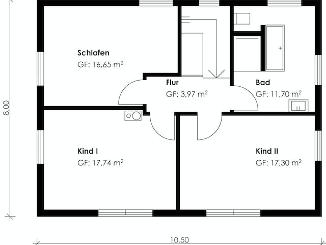 Fertighaus Homestory 203 von Lehner Haus Schlüsselfertig ab 305435€, Satteldach-Klassiker Grundriss 1