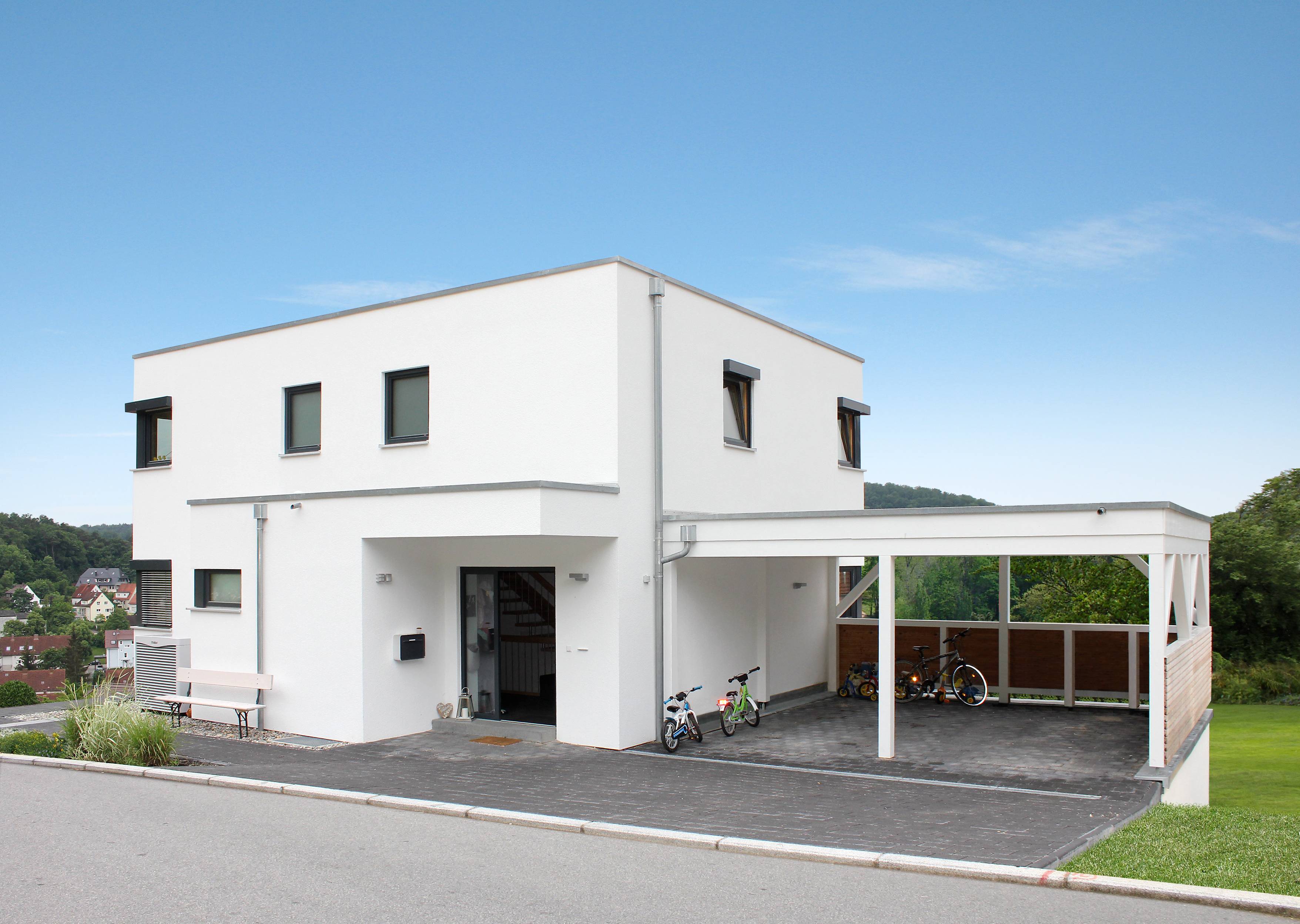 Fertighaus Homestory 366 von Lehner Haus Schlüsselfertig ab 444925€, Cubushaus Außenansicht 1