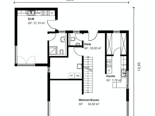 Fertighaus Homestory 314 von Lehner Haus, Cubushaus Grundriss 1