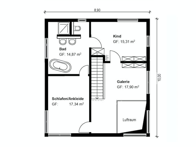 Fertighaus Homestory 314 von Lehner Haus, Cubushaus Grundriss 2