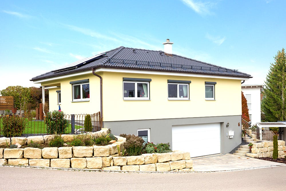 Fertighaus Homestory 429 von Lehner Haus, Bungalow Außenansicht 1