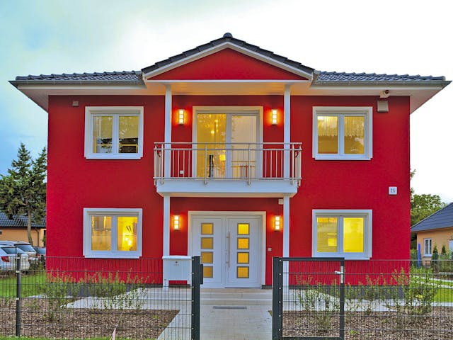 Massivhaus VarioCity 172 von HSE - Massivhaus Schlüsselfertig ab 357140€, Stadtvilla Außenansicht 1