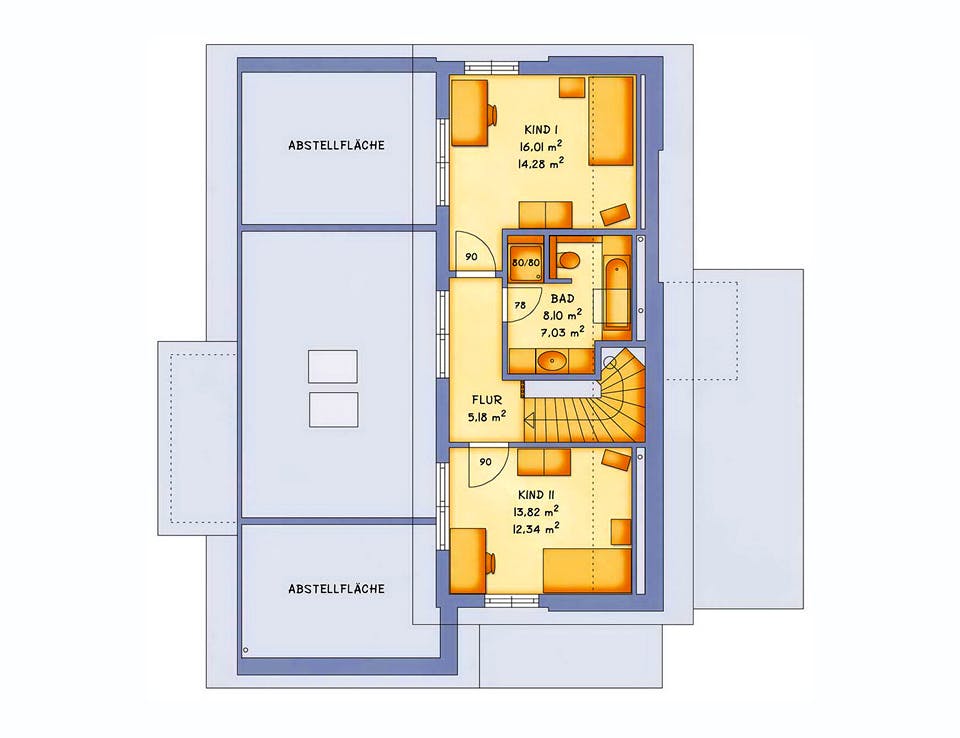 Massivhaus VarioVision 155 von HSE Massivhaus Schlüsselfertig ab 355170€, Pultdachhaus Grundriss 2