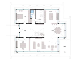 Fertighaus HUF Haus ART 6 Beispiel 7 von HUF HAUS, Fachwerk Grundriss 1