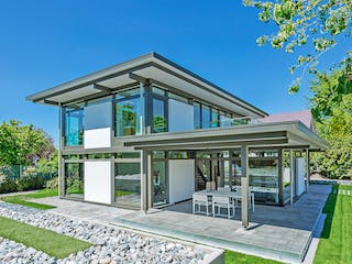 Fertighaus HUF Haus MODUM 10 Beispiel 6 von HUF HAUS, Fachwerk Außenansicht 1