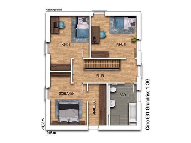 Massivhaus Cirro 631 von Heinz von Heiden Schlüsselfertig ab 325149.6€, Pultdachhaus Grundriss 2