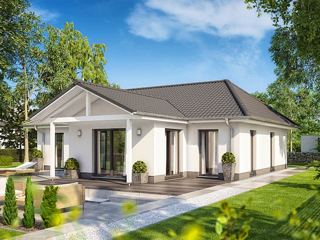 Massivhaus Cumulus 980 von Heinz von Heiden Zentrale Schlüsselfertig ab 289403€, Bungalow Außenansicht 1 Massivhaus Cumulus 980 von Heinz von Heiden Zentrale Schlüsselfertig ab 289403€, Bungalow Außenansicht 1