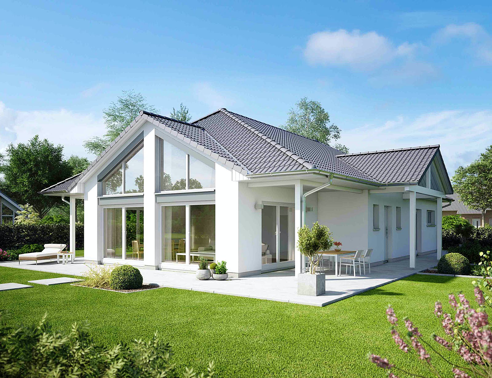 Massivhaus Cumulus 990 von Heinz von Heiden Schlüsselfertig ab 443064€, Bungalow Außenansicht 1