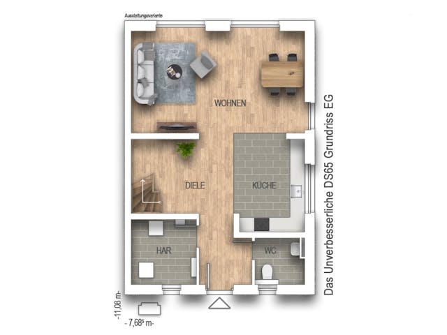 Massivhaus Das Unverbesserliche DS65 von Heinz von Heiden Schlüsselfertig ab 203554.5€, Satteldach-Klassiker Grundriss 1