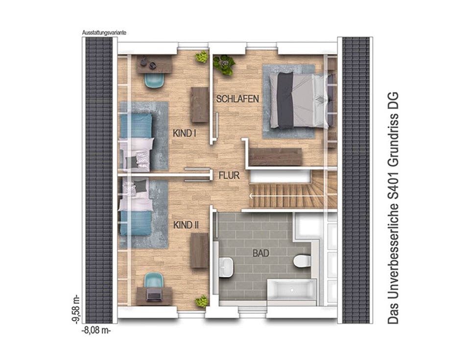 Massivhaus Das Unverbesserliche S401 von Heinz von Heiden Schlüsselfertig ab 209973€, Satteldach-Klassiker Grundriss 2