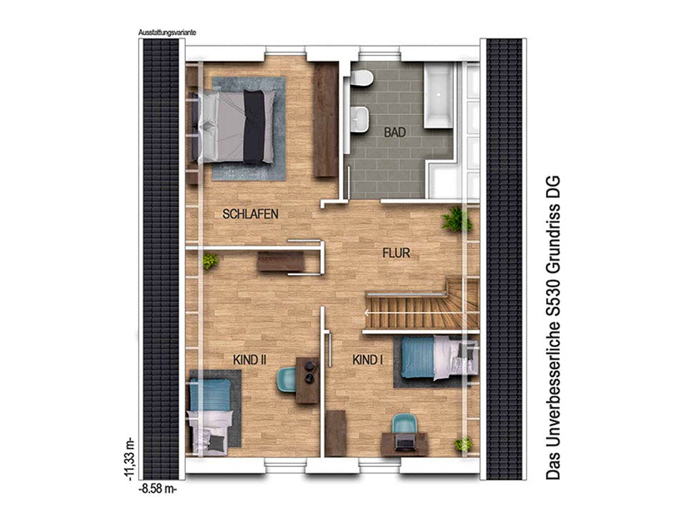 Massivhaus Das Unverbesserliche S530 von Heinz von Heiden Zentrale Schlüsselfertig ab 230642€, Grundriss 2