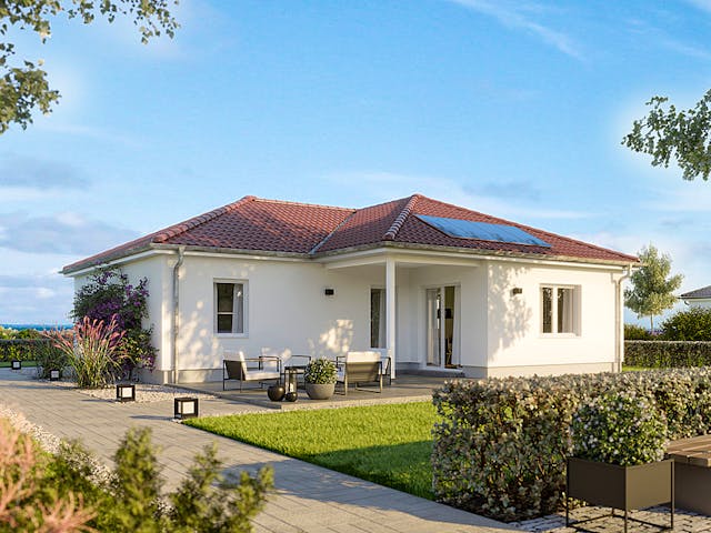 Massivhaus Der Unverbesserliche B540 von Heinz von Heiden Zentrale Schlüsselfertig ab 213884€, Bungalow Außenansicht 1