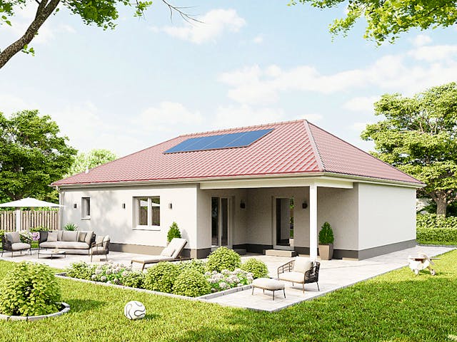 Massivhaus Der Unverbesserliche B960 von Heinz von Heiden Zentrale Schlüsselfertig ab 220931€, Bungalow Außenansicht 1
