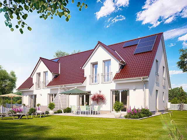 Massivhaus Doppelhaus S841 von Heinz von Heiden Zentrale Schlüsselfertig ab 300285€, Satteldach-Klassiker Außenansicht 1 Massivhaus Doppelhaus S841 von Heinz von Heiden Zentrale Schlüsselfertig ab 300285€, Satteldach-Klassiker Außenansicht 1
