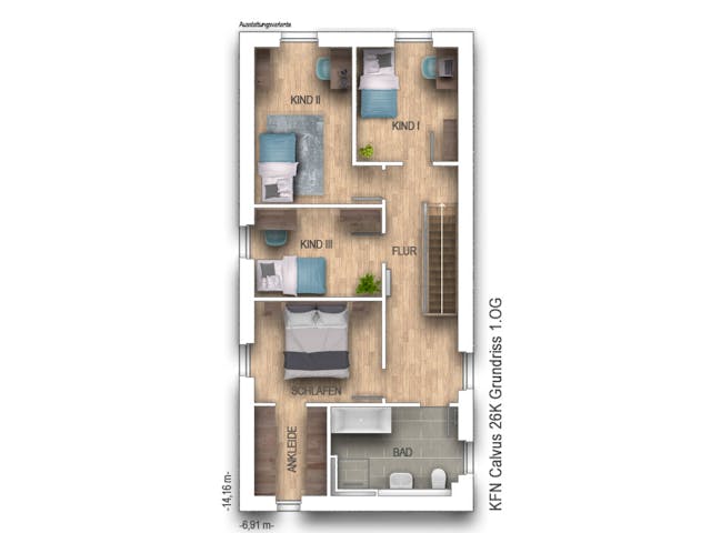 Massivhaus Calvus 26K von Heinz von Heiden Schlüsselfertig ab 351864.7€, Satteldach-Klassiker Grundriss 2