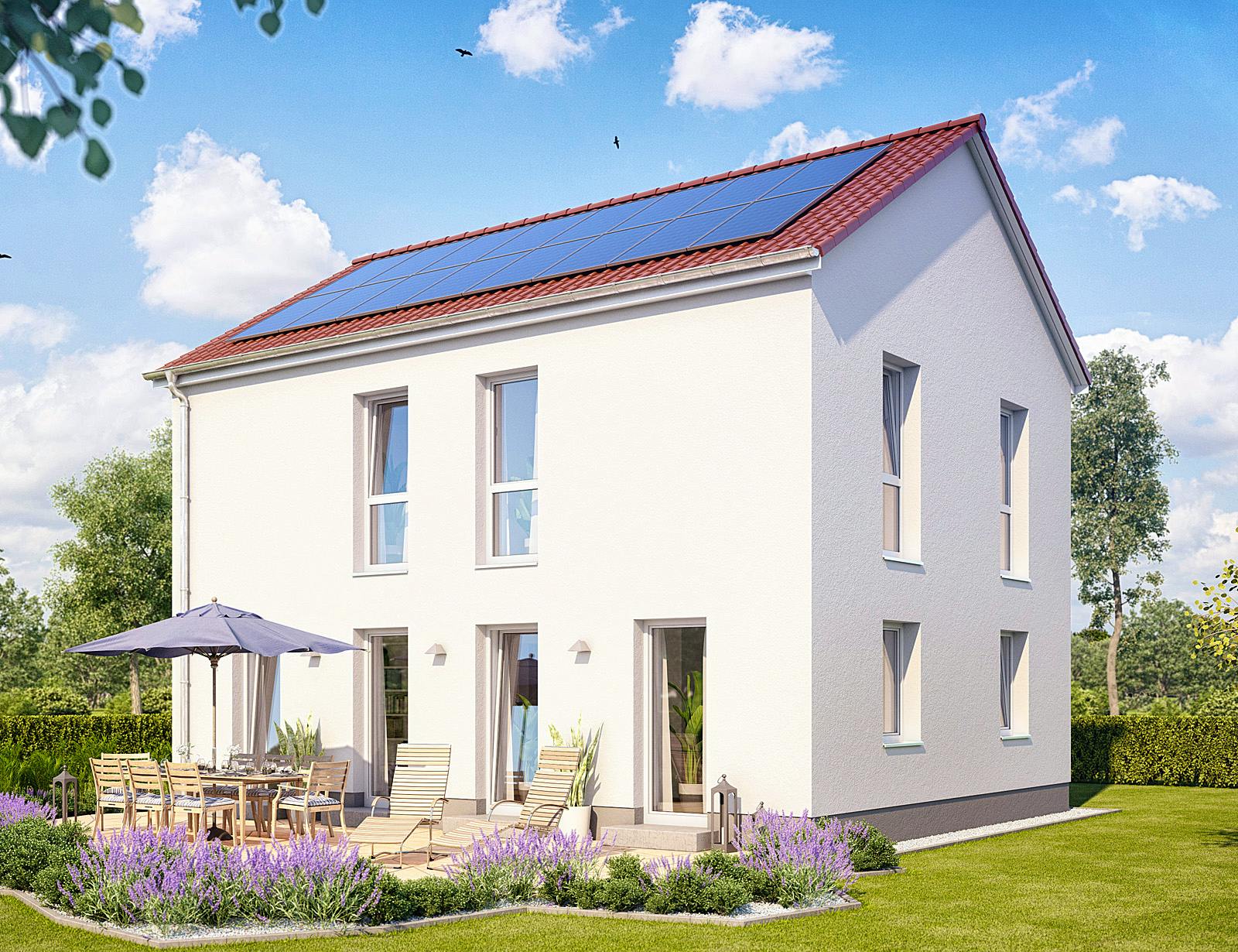 Massivhaus Calvus 41K von Heinz von Heiden Schlüsselfertig ab 328720€, Satteldach-Klassiker Außenansicht 1
