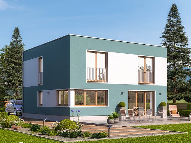 Massivhaus Stratus 150 von Heinz von Heiden Zentrale Schlüsselfertig ab 343820€, Cubushaus Außenansicht 1