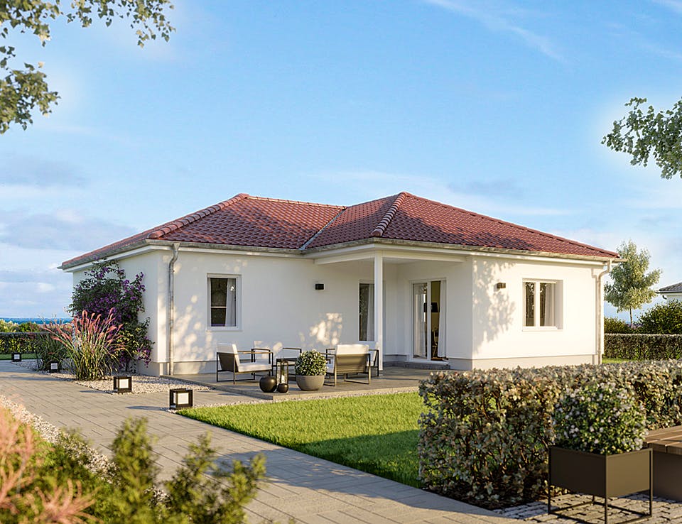 Massivhaus Der Unverbesserliche B540 von Heinz von Heiden Schlüsselfertig ab 203054€, Bungalow Außenansicht 1
