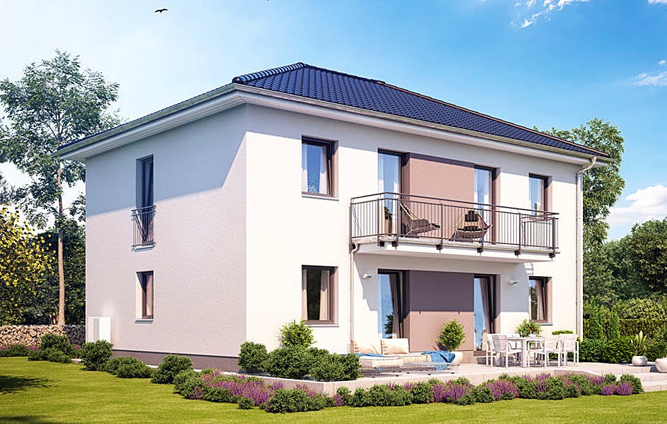Massivhaus ZWEIFAMILIENHAUS 2631 von HVO Massivhaus Schlüsselfertig ab 487900€, Stadtvilla Außenansicht 1