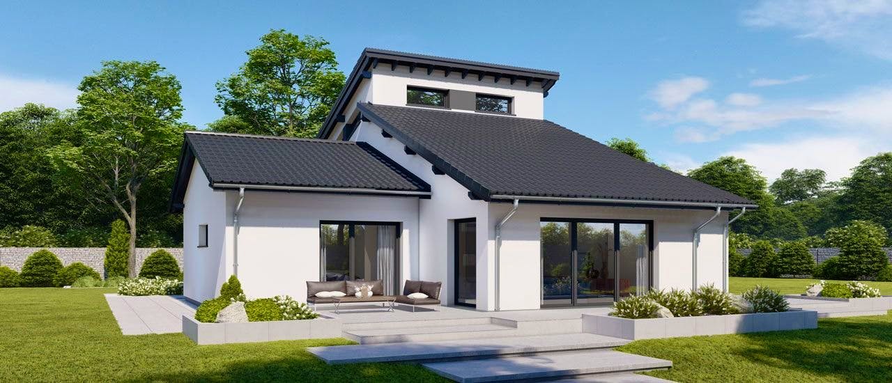 Fertighaus Brave 180 von Danwood Schlüsselfertig ab 356500€, Bungalow Außenansicht 1