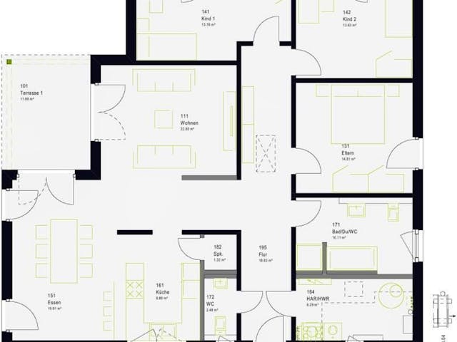 Fertighaus ComfortStyle 14.02 W von massa haus Ausbauhaus ab 165999€, Bungalow Innenansicht 5