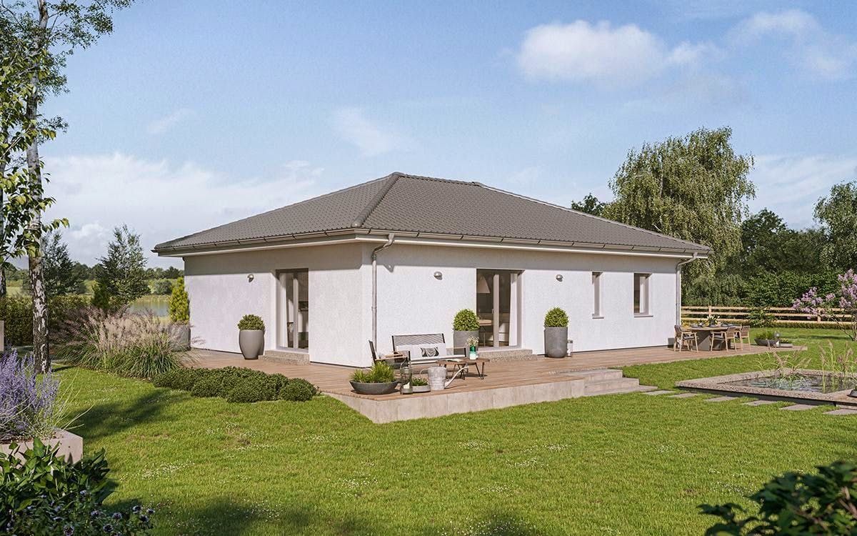 Fertighaus FamilyStyle 11.01 W von massa haus Ausbauhaus ab 138999€, Bungalow Außenansicht 1