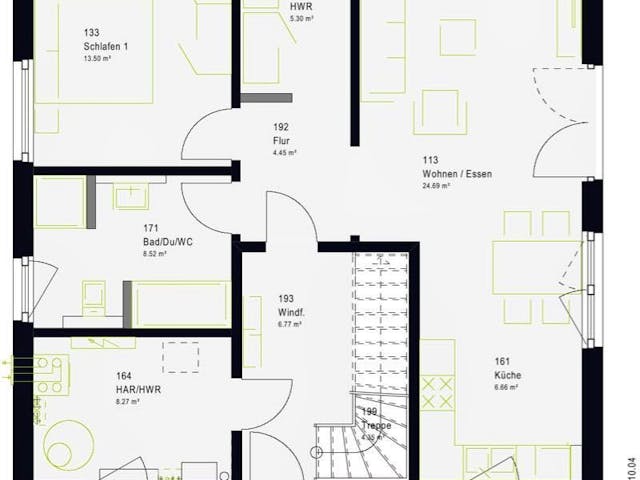 Fertighaus FamilyStyle 16.01 S von massa haus Ausbauhaus ab 151999€, Satteldach-Klassiker Innenansicht 5