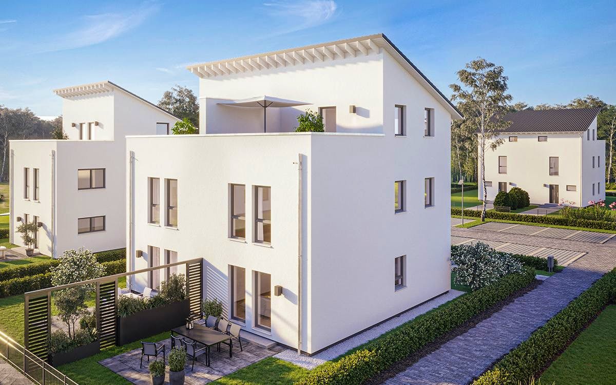 Fertighaus FamilyStyle 33.01 P von massa haus Ausbauhaus ab 298999€, Pultdachhaus Innenansicht 2