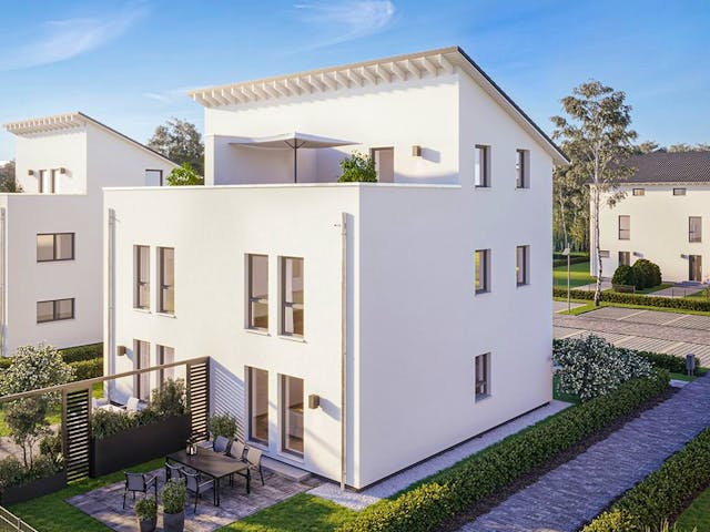 Fertighaus FamilyStyle 33.01 P von massa haus Ausbauhaus ab 298999€, Pultdachhaus Innenansicht 3