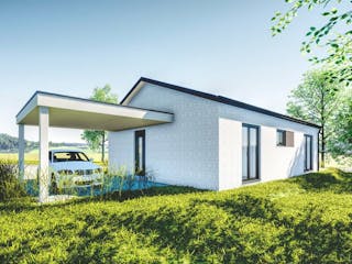 Fertighaus Jubiläumshaus Bungalow mit Satteldach von Holz & Dach Living Ausbauhaus ab 270000€, Bungalow Innenansicht 7