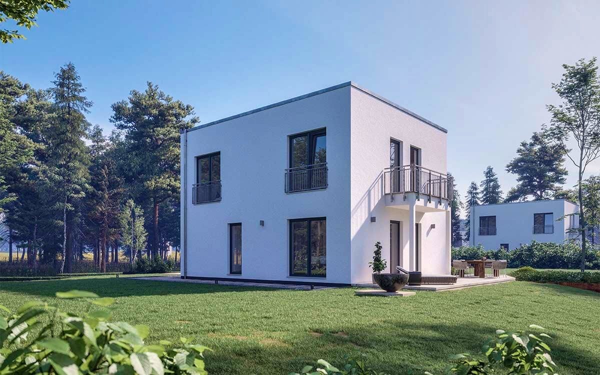 Fertighaus LifeStyle 13.01 F von massa haus Ausbauhaus ab 186999€, Cubushaus Außenansicht 1